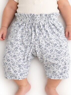 GAP Baby 3-6 Months Blue Floral Cotton Pull-On Pants | 100% Cotton